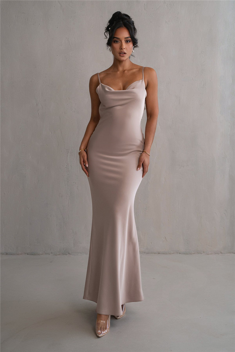 Ootddress Floral Draped Backless Maxi Long Dress For Women Fashion Spaghetti Strap Sleeveless Bodycon Evening Party Dress Elegant