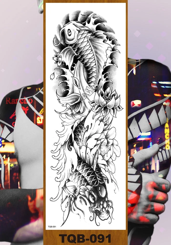 Full Flower Arm Temporary Tattoo Sticker Men Women Adult Girl Body Leg Sexy Fake Tatoo Butterfly Fairy Hummingbird Colorful Tree