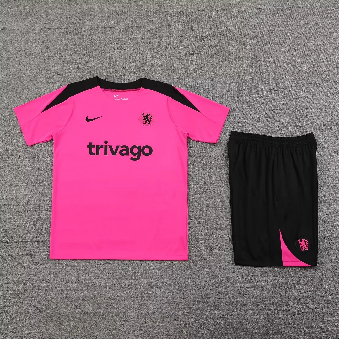 2024/2025 Chelsea Pre-match Training Pink Shirt+Shorts  1:1 Thai Quality