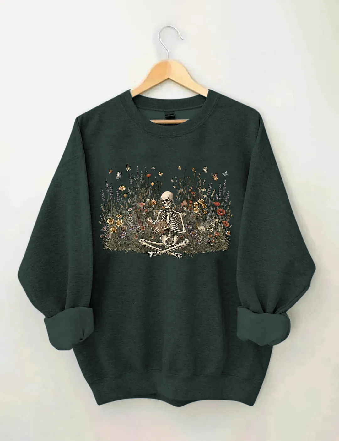 Skeleton Reading Book Sweatshirt