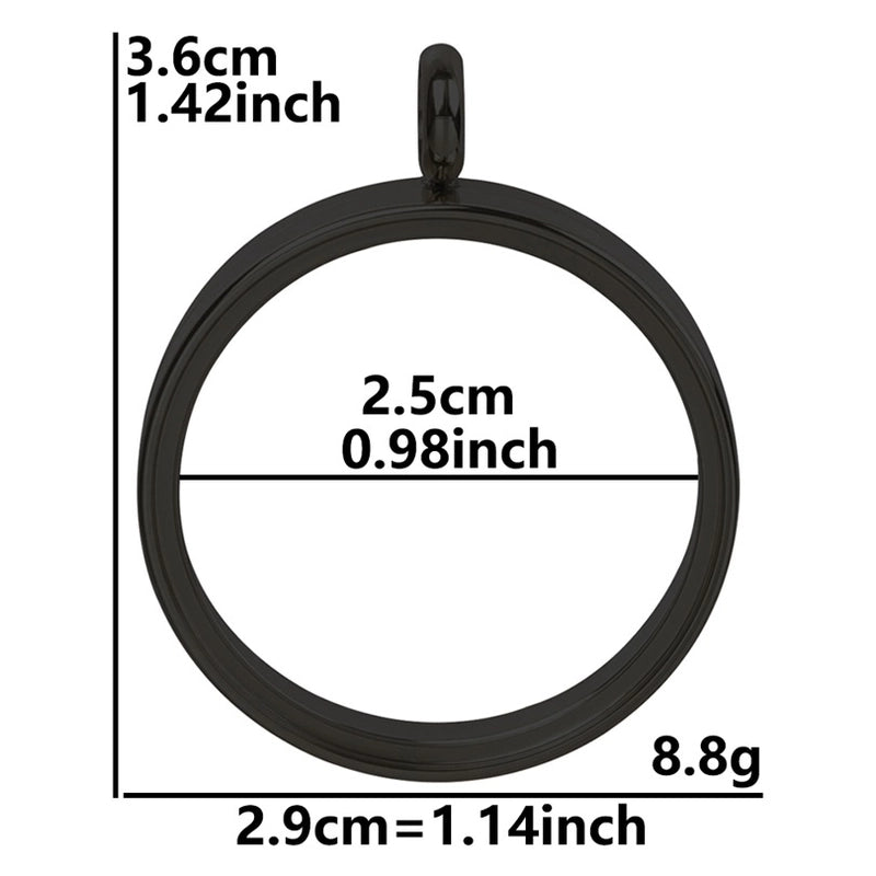 2 Pieces 304 Stainless Steel 18K Gold Plated Circle Solid Color Polished Pendant