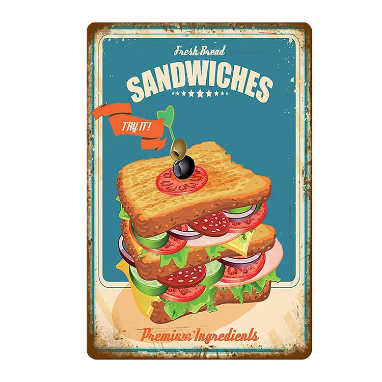 Best Sandwiches - Vintage Tin Signs/Wooden Signs - 7.9x11.8in & 11.8x15.7in