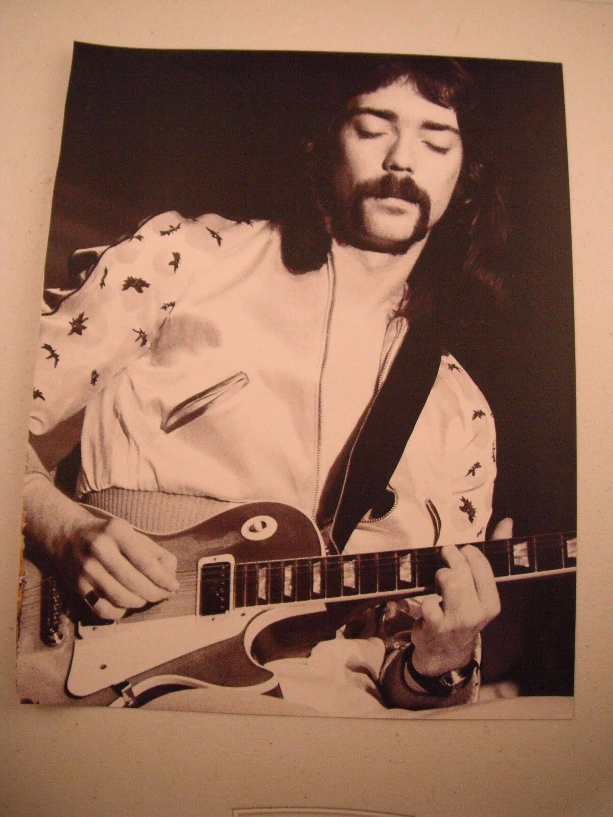 Steve Hackett Genesis Guitarist 12x9 B&W Coffee Table Book Photo Poster painting Page