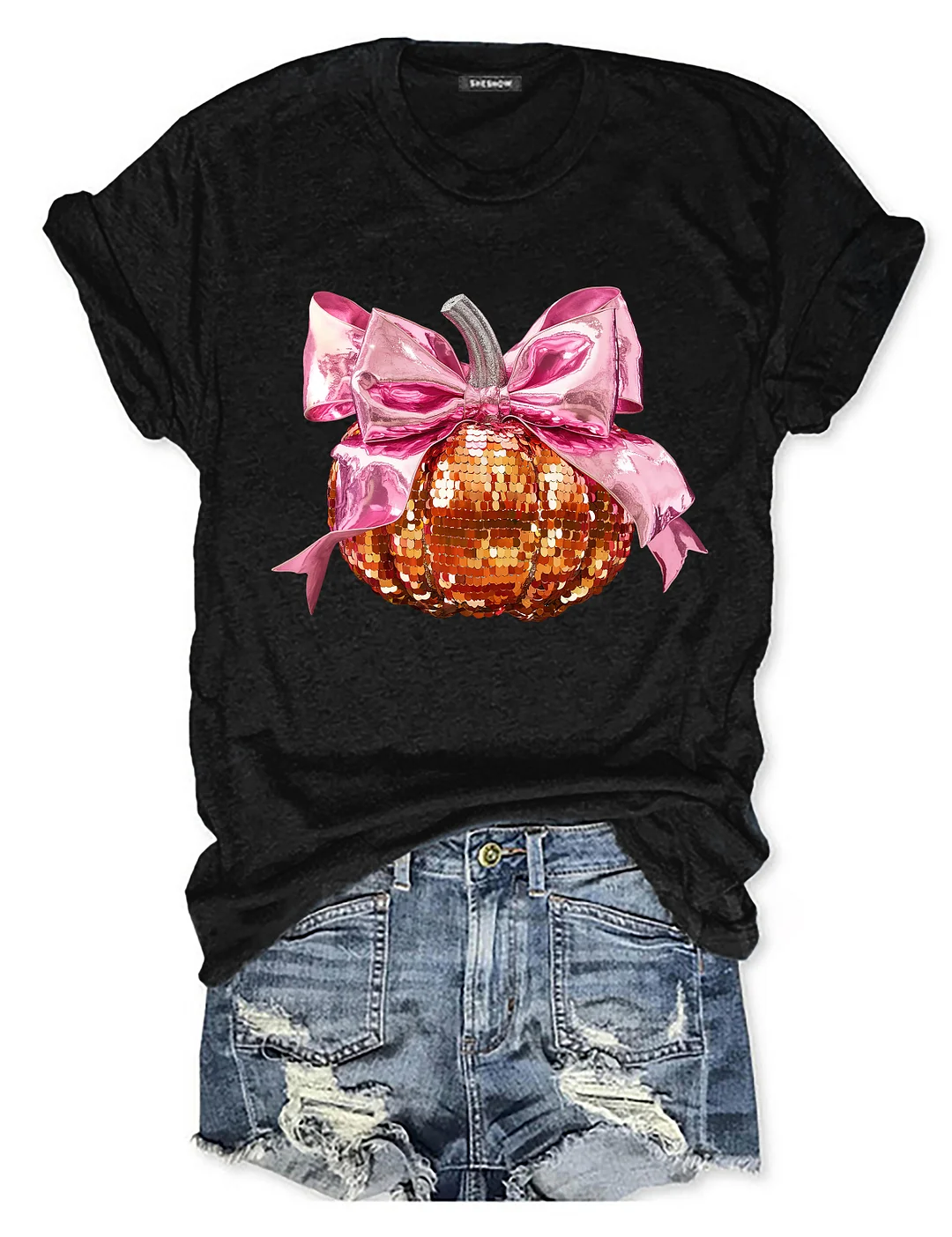 Pink Coquette Bow Ball Pumpkin T-Shirt