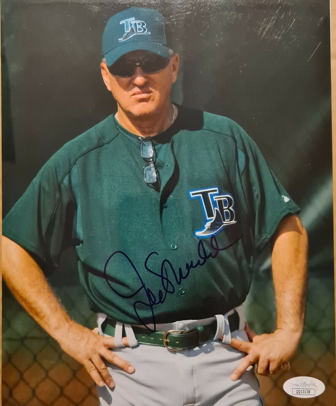 Joe Maddon Signed Autographed Baseball Photo Poster painting Jsa Rays 2016 Ws