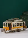 Tram Models Crafts Decoration,Tinplate Car Photography Props,Simple Home Perfect Retro Adornment