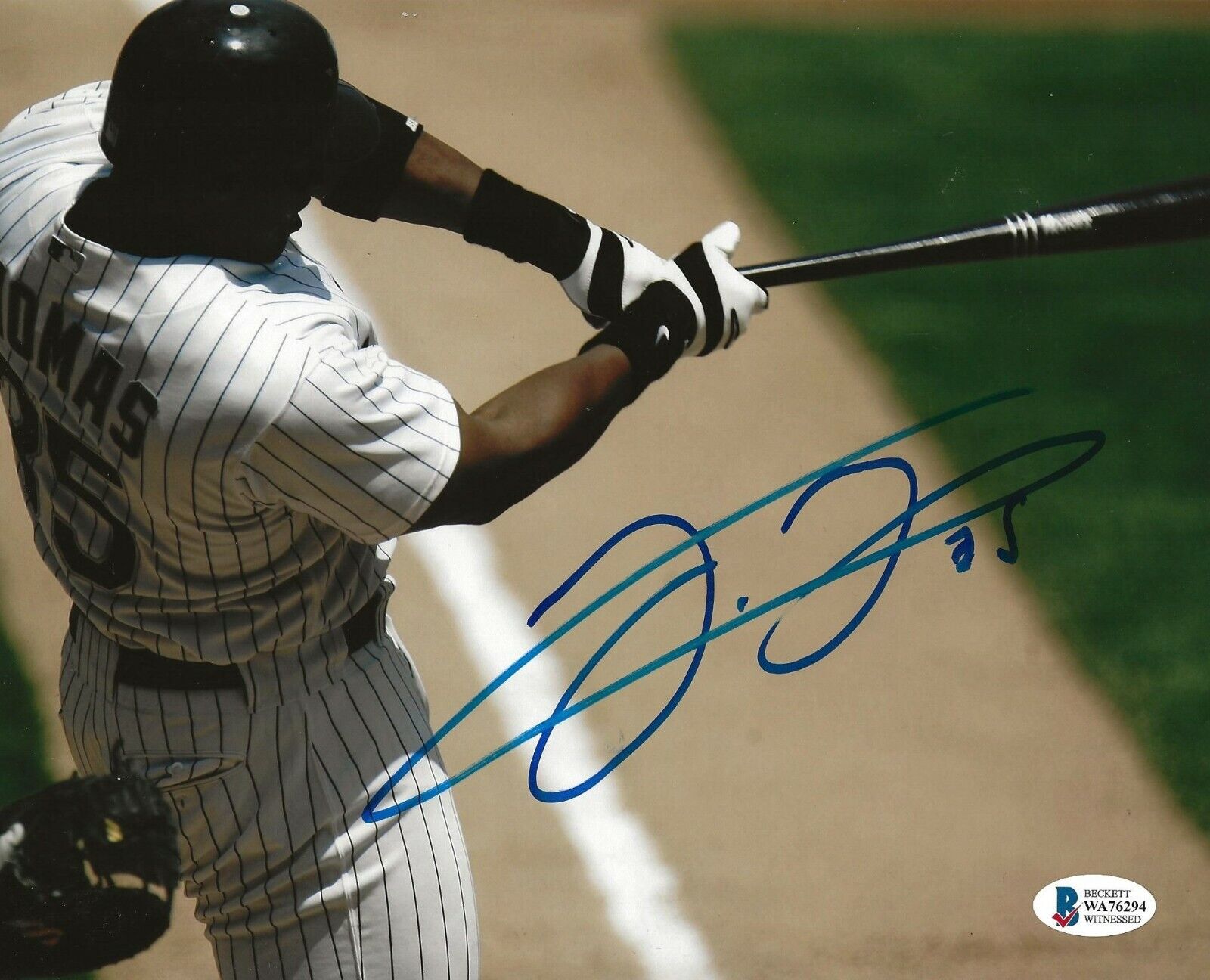 Frank Thomas signed Chicago White Sox 8x10 Photo Poster painting Beckett Witnessed #3