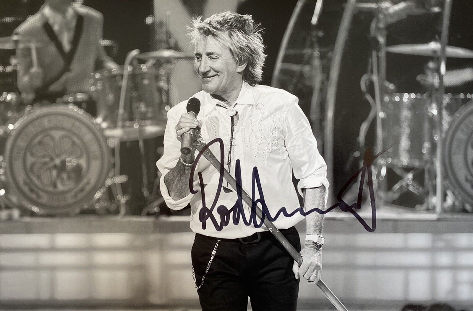 Sir Rod Stewart Genuine Hand Signed 12x8 Photo Poster painting, See Proof