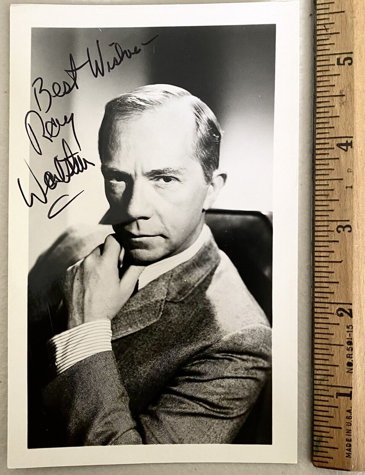 Ray Walston My Favorite Martian Comedy Actor Signed 4x6 Black & White Photo Poster painting