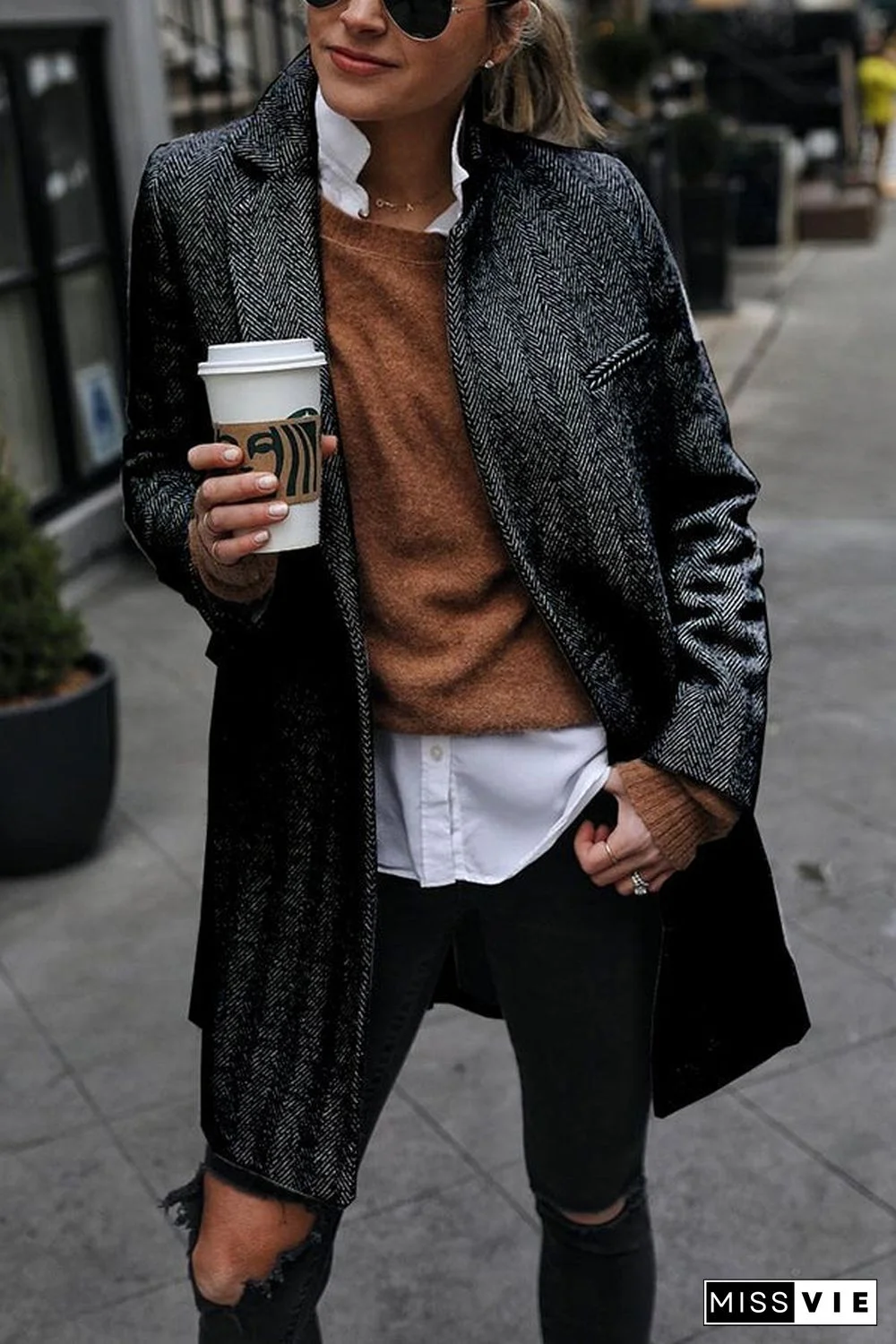 Outlook Button Down Textured Coat