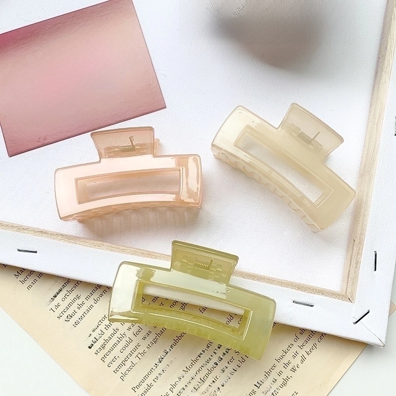 Minimalist Solid Color Resin Hair Claws 1 Piece