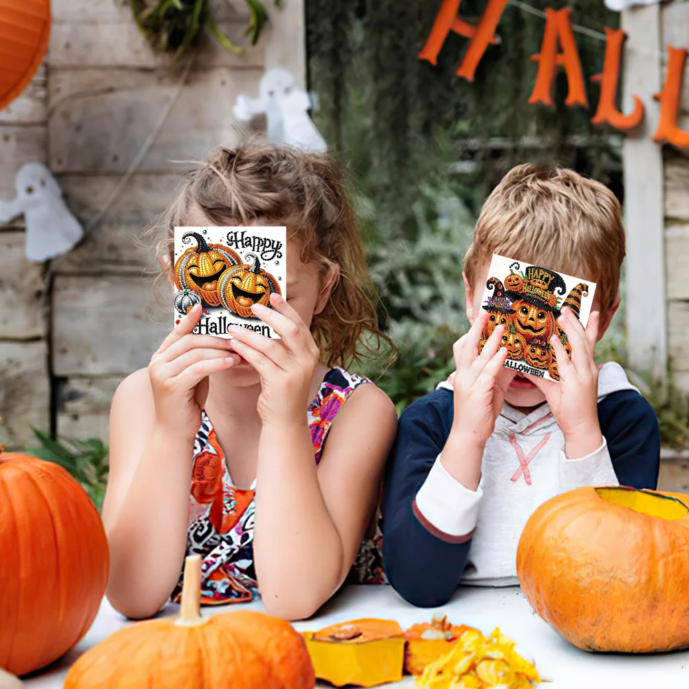 6PCS DIY Diamond Art Greeting Cards Congratulations Cards & Gifts (Halloween)