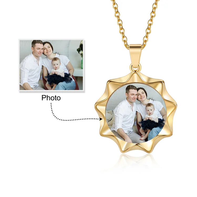 Personalized Photo Necklace with Memorial Photo Customized Polygon Necklace for Her