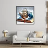 Sailboat In Book-11CT Stamped Cross Stitch 40*40cm/15.75*15.75in tapestrymarket