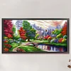 (US Only)Full Embroidery Eco-cotton Thread 11CT Printed Landscape Cross Stitch 131x66cm