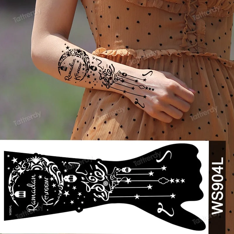 1 Sheet Flower Lace Henna Stencil Body Art Temporary Tattoo Sticker Airbrush Print Stencil Stamp Plates Template Mandala Wedding
