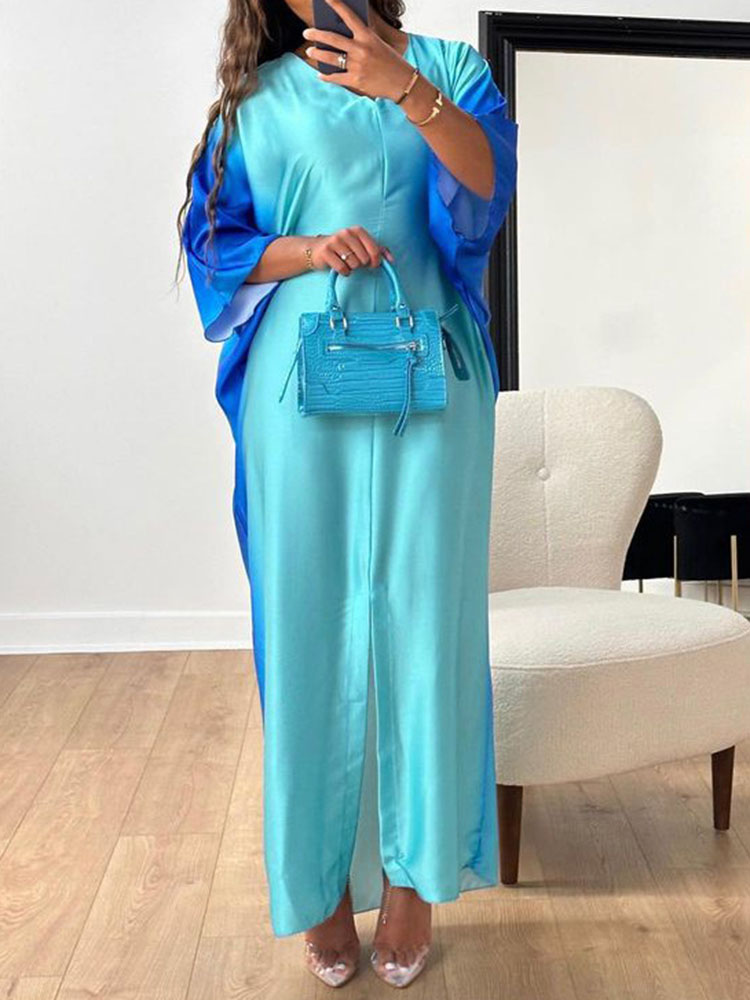 Elegant Ombre Silk Satin Dress | Oxredo Shop Ramadan Sale