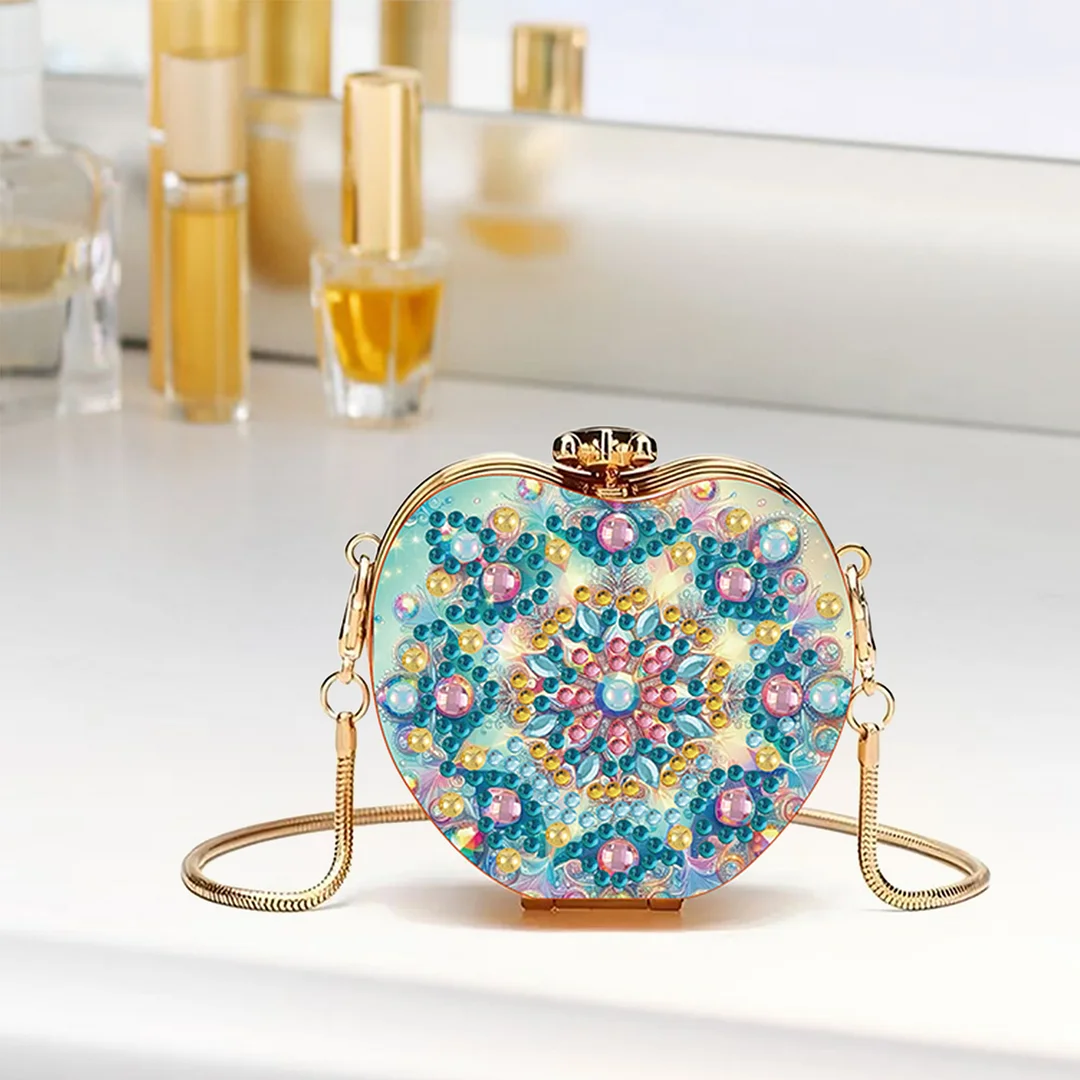 Mandala DIY Acrylic Love Art Diamond Painting Coin Purse with Chain for Women