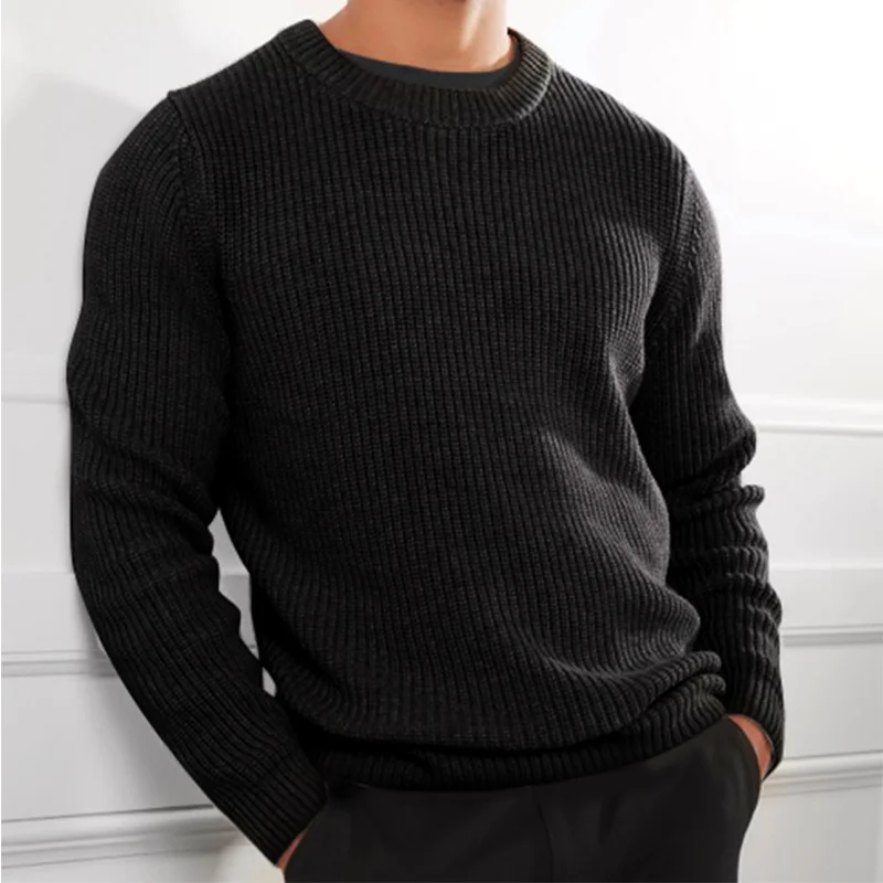 Wongn Wongn Only For The New Casual Men's Solid Color Top Sweater Knit Jumper