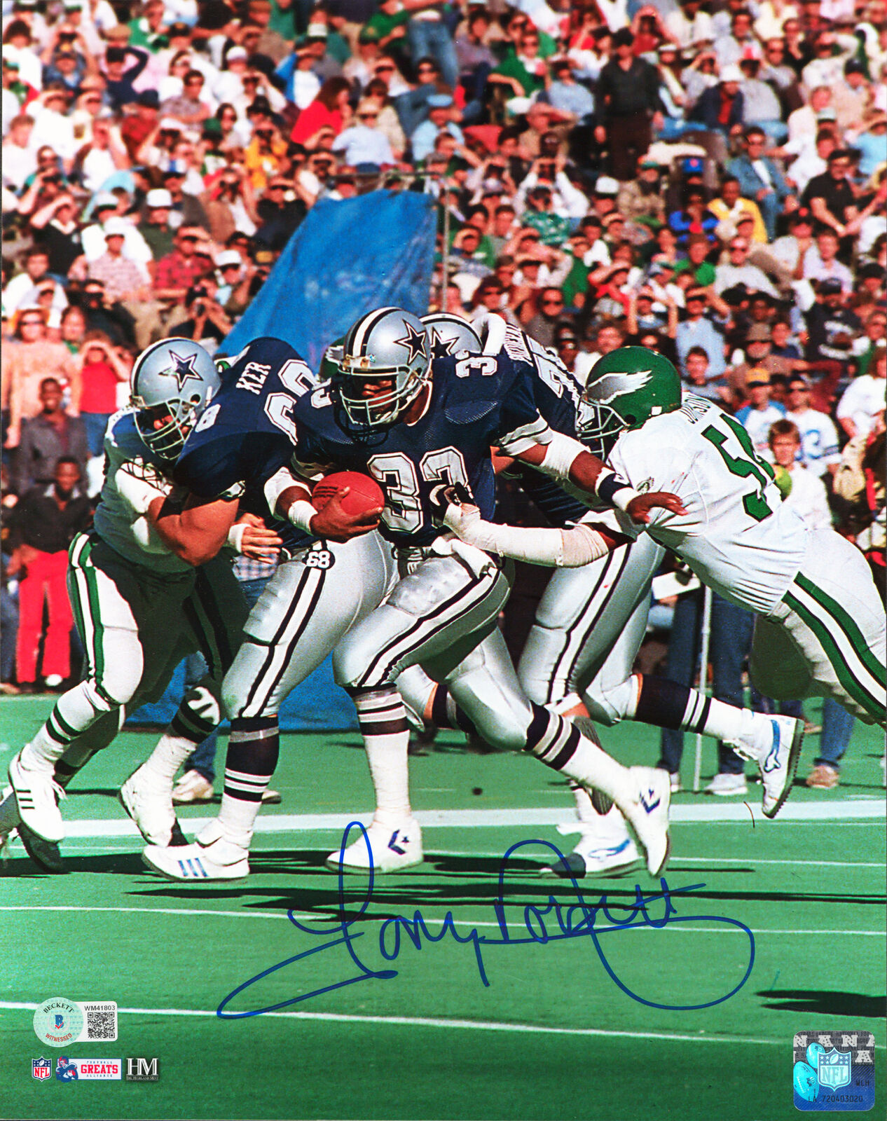 Cowboys Tony Dorsett Authentic Signed 11x14 Vertical Photo Poster painting BAS Witnessed