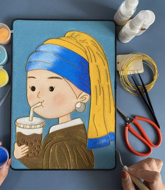 Girl with a pearl earring-Cloisonne Art Kits For Beginners