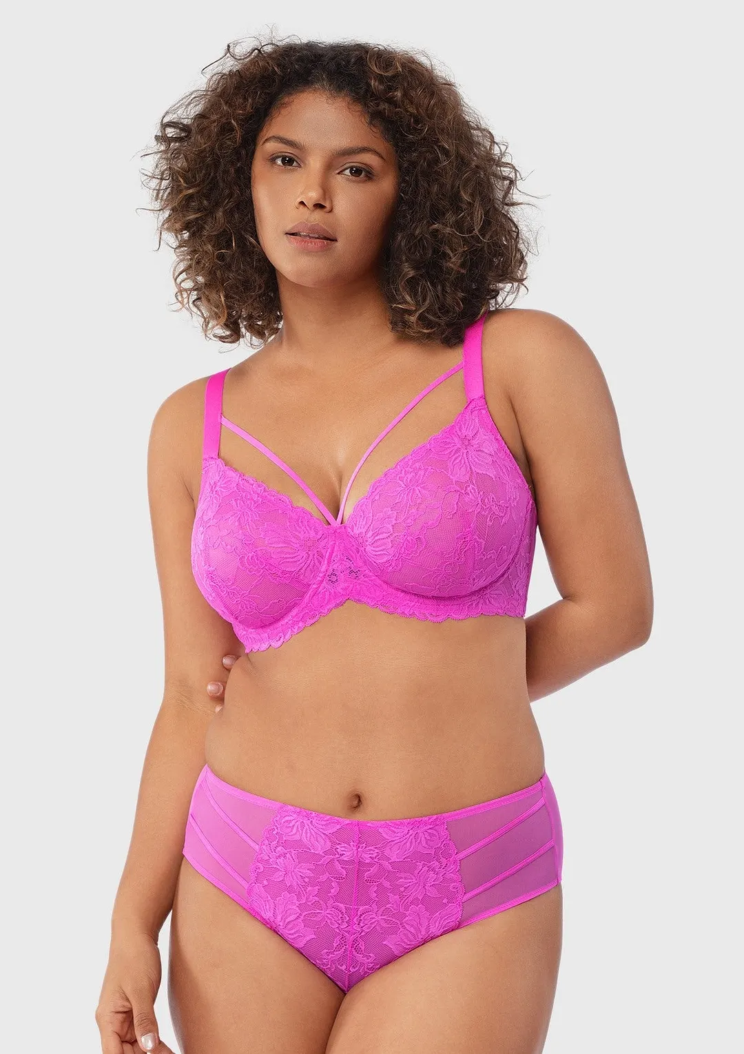 Pretty In Petals Black Unlined Strappy Lace Bra