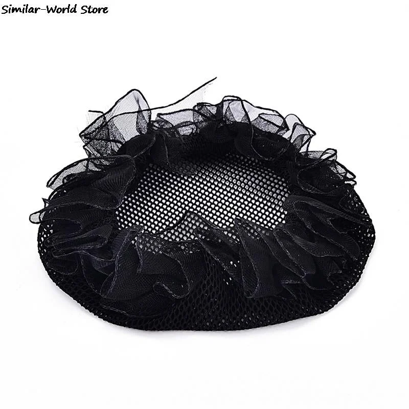 Satin Bow Rhinestone Barrette Lady Hair Clip Cover Bowknot Net Bun Snood