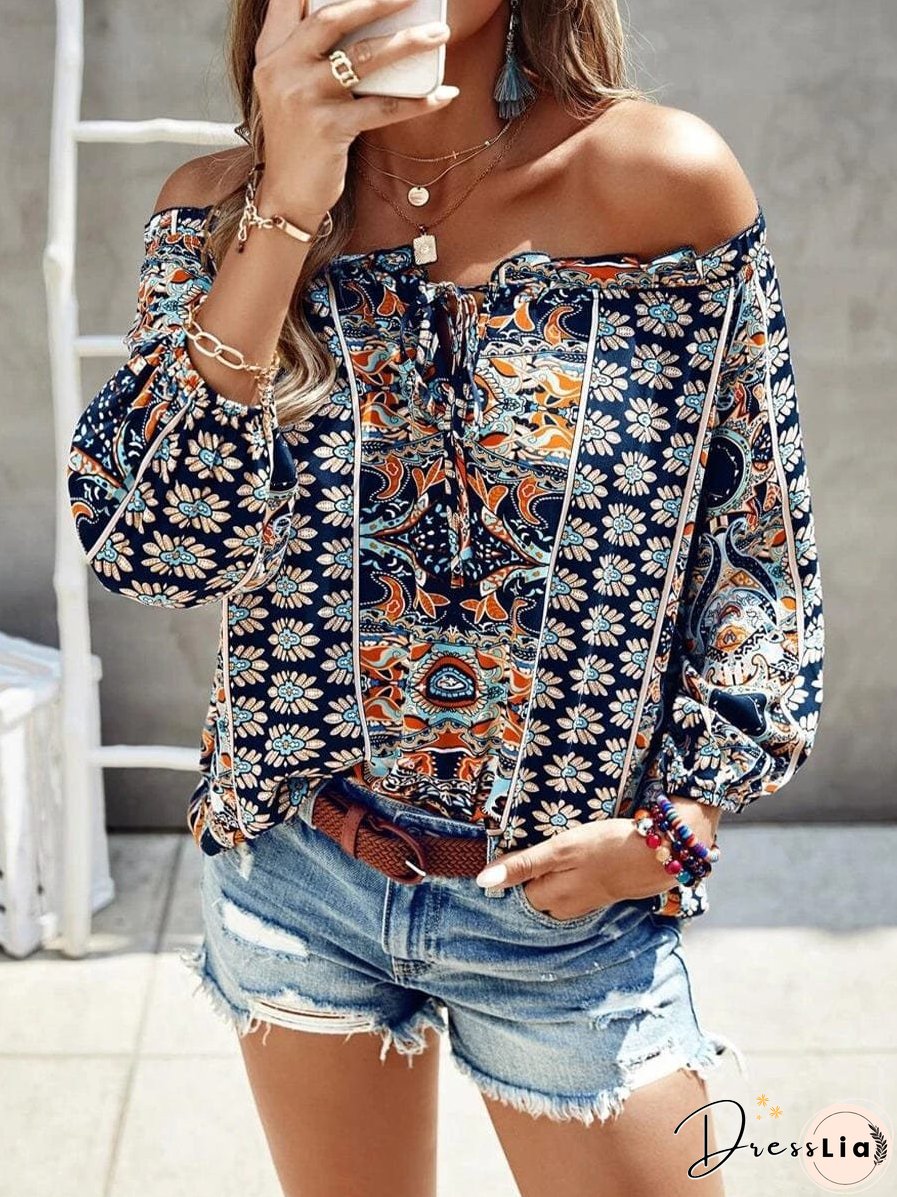 Bohemian Off-Shoulder Floral Top