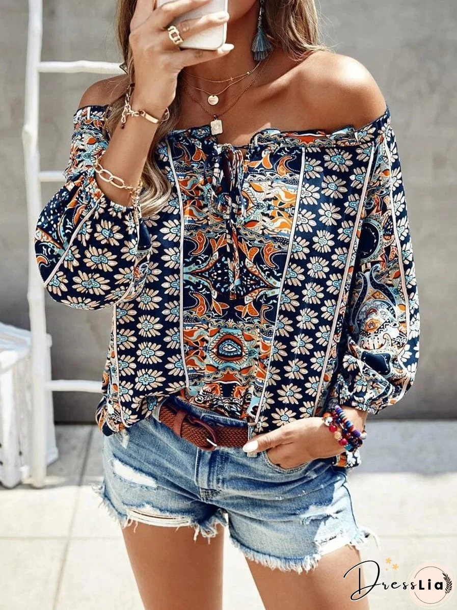 Bohemian Off-Shoulder Floral Top