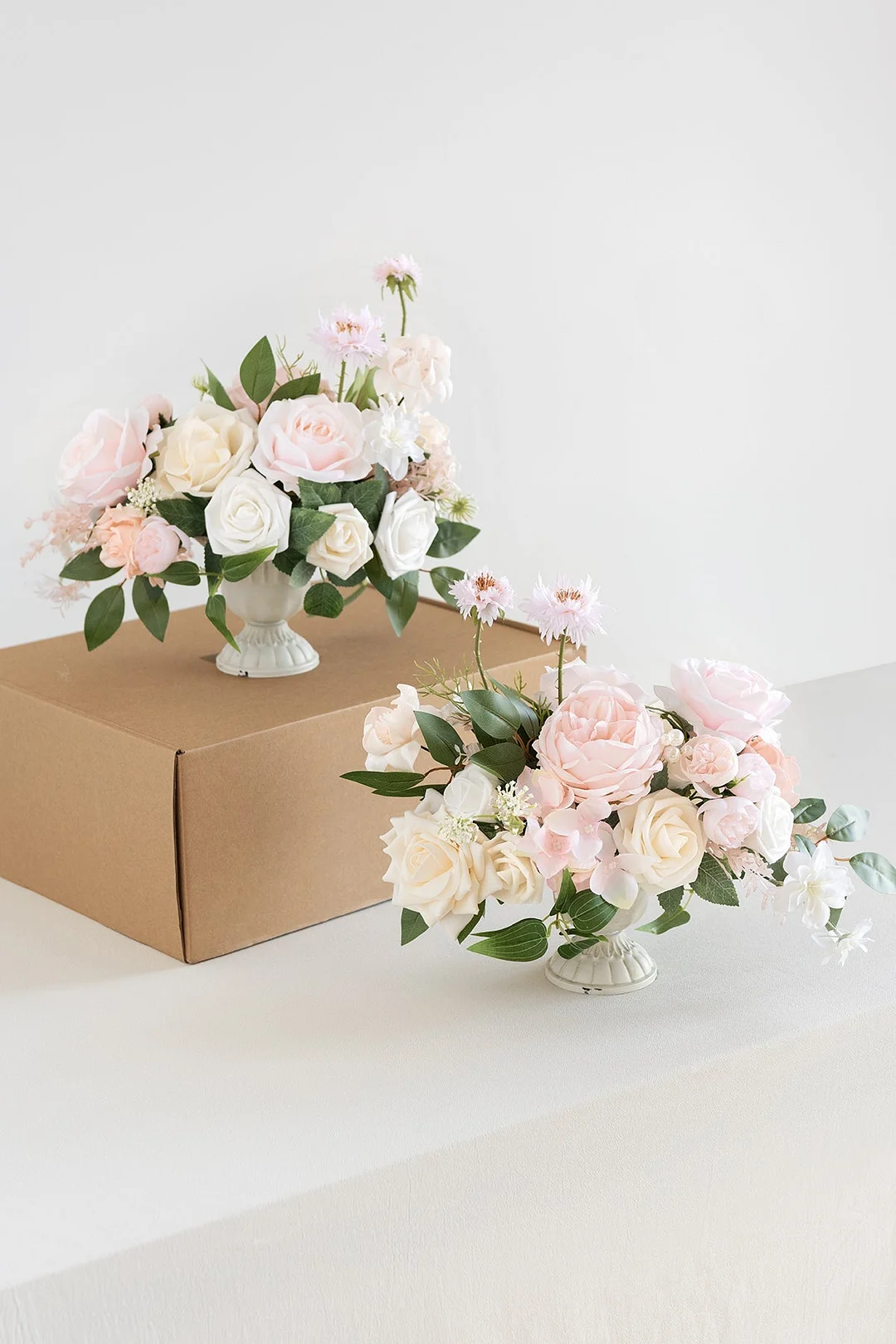 Large Floral Centerpiece Set in Blush & Cream
