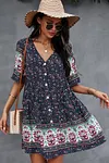 Boho Flutter Sleeves Pocketed Dress
