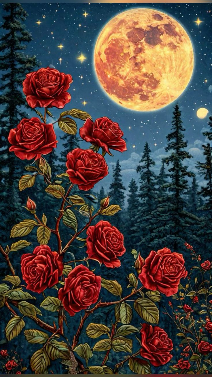 Partial AB Drill - Moonlit Rose  - Full Round Drill Diamond Painting40*70CM(Canvas)
