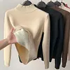 Gioiacombo&trade; Maglione da donna in pile caldo mezzo dolcevita autunno e inverno addensato