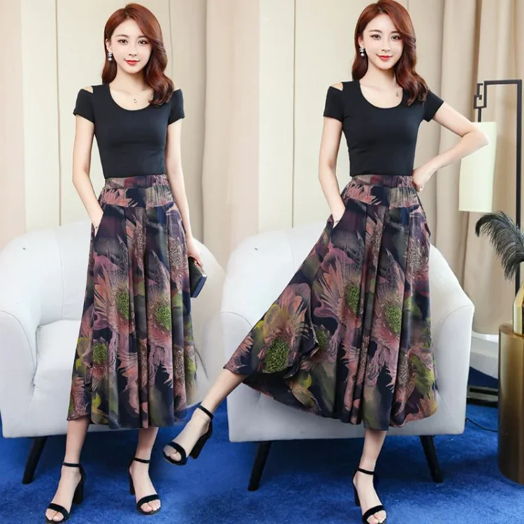 Women's High Waist Casual Elegant Pantskirts