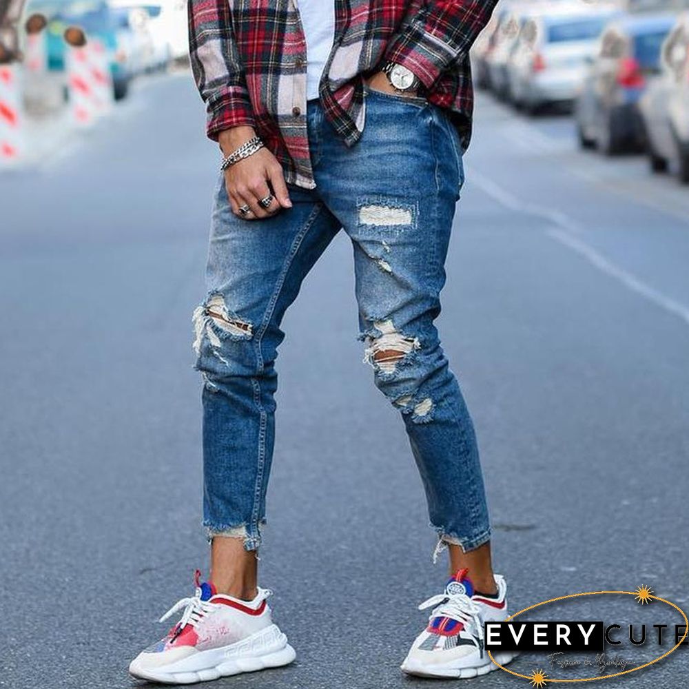 Men's Denim Ripped Pants