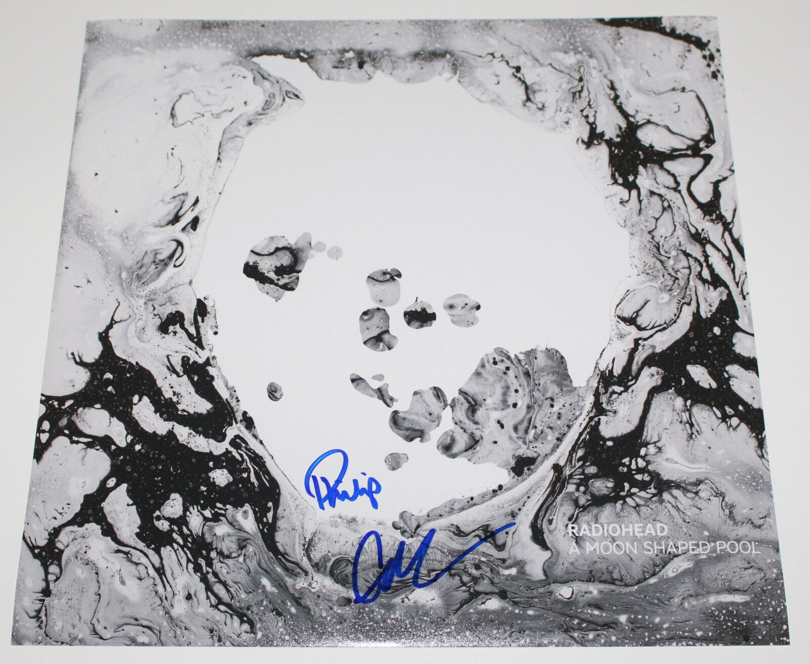 RADIOHEAD PHILIP SELWAY ED O'BRIEN BAND SIGNED MOON SHAPED POOL ALBUM Photo Poster painting COA