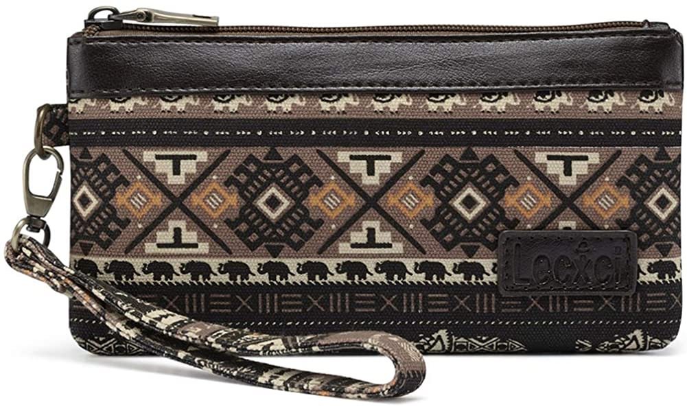 Women's Canvas Smartphone Wristlets Bag, Clutch Wallets Purses for iPhone 6S/7 Plus/8 Plus/X