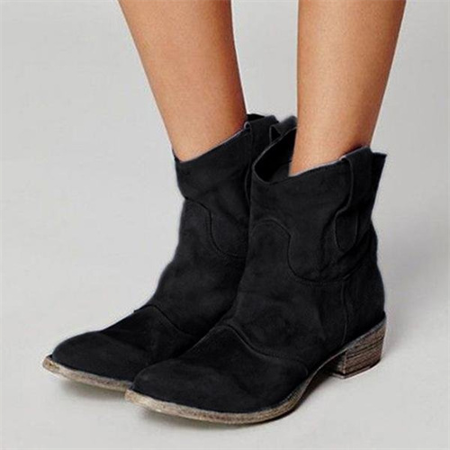 Flat Heel Boot Western Ankle Boots