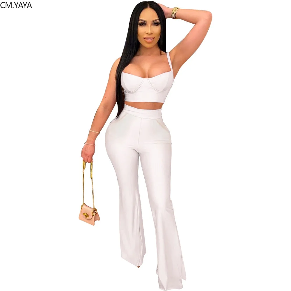 2020 Women Sets Summer Tracksuits Strap Top+Pants Suit Two Piece Set Night Club Party Elegant Sporty Casual 2 pcs Street GL8892