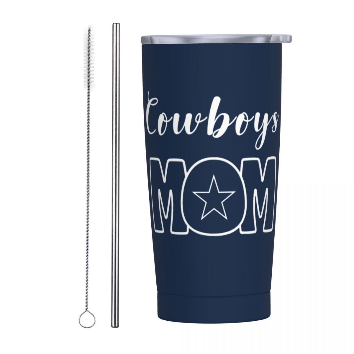 Dallas Cowboys Mom 20oz Tumbler with Lid and Straw