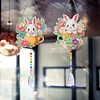 2pcs Flower Bunny Diamond Painting Double-sided Crystal Window Suncatcher Craft Set Birthday Gifts Home Garden Decor Hanging Kit