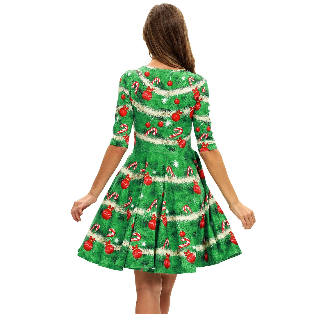 Women's Dress Christmas Digital Print Slim Skirt