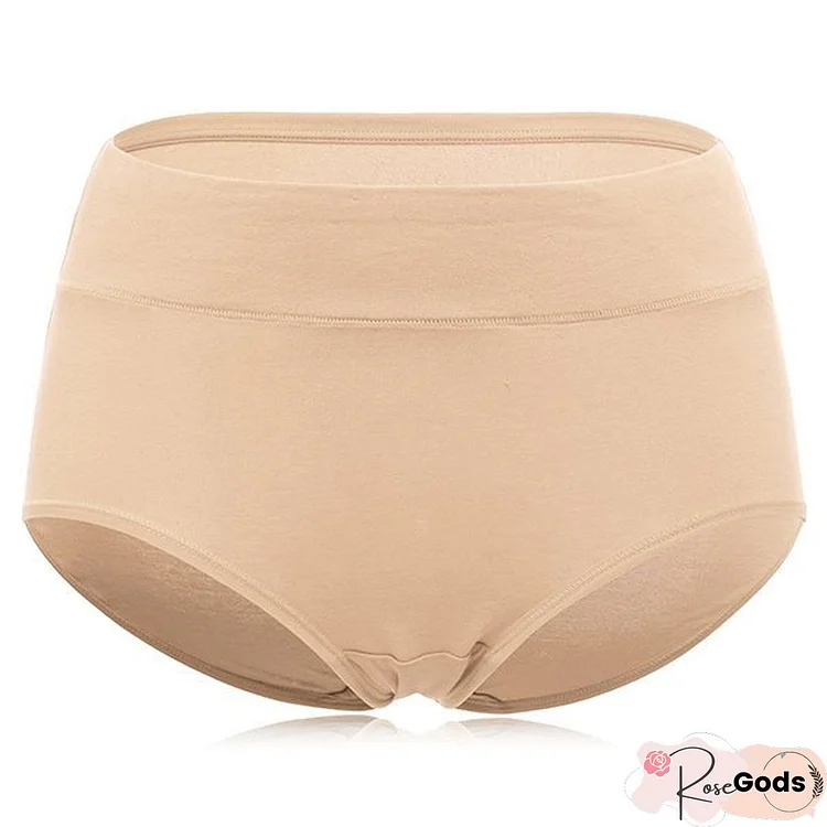 Women Cotton Seamless Solid Panty Breathable Briefs