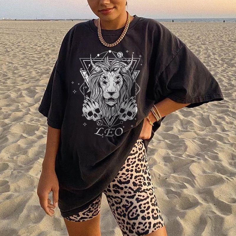 Lion print women's t-shirt designer