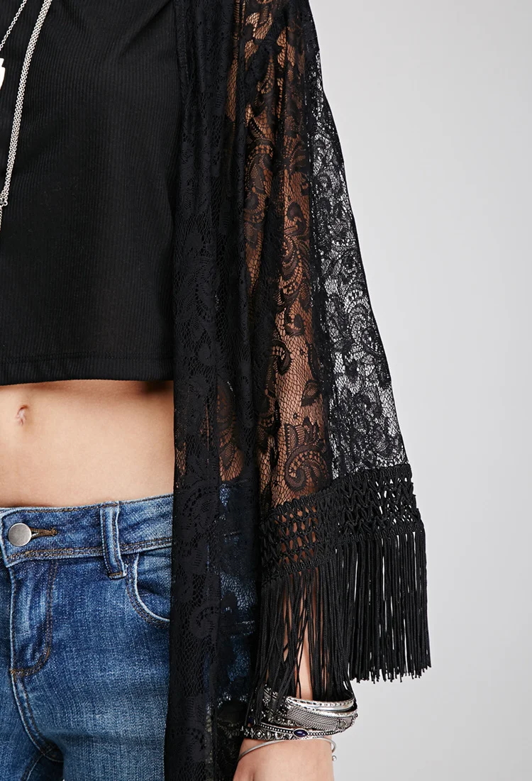 Uveng Uveng Smos Women's Top Hot Tassel Long Women's Cardigan Summer