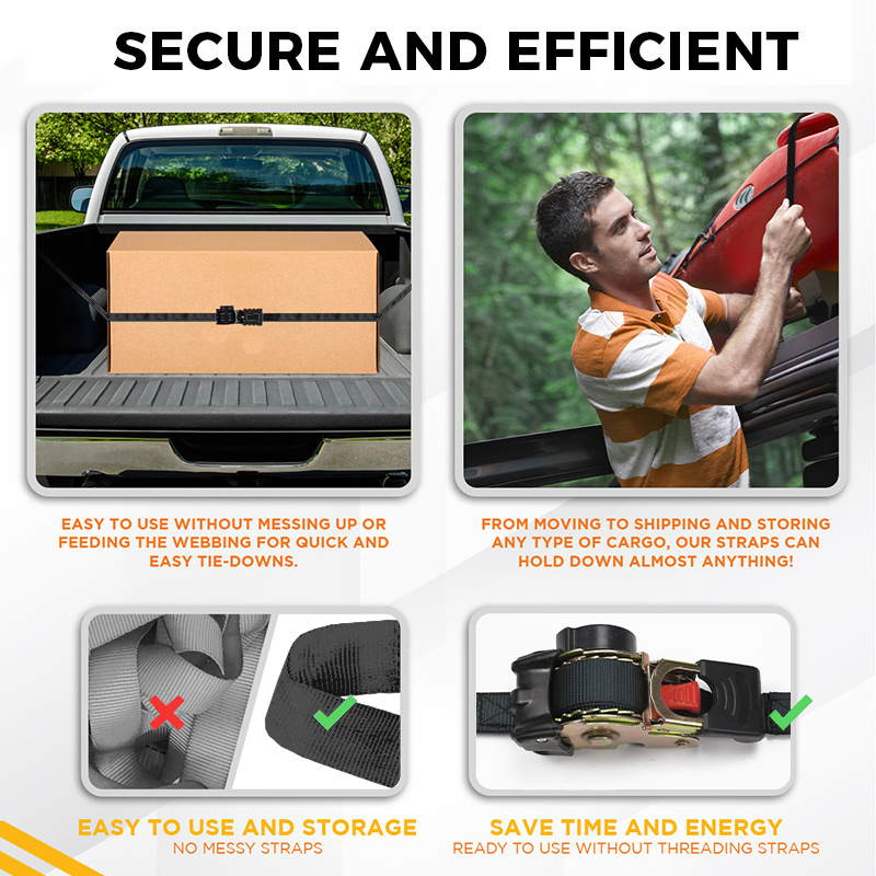 SAKER® Automatic Retractable Ratchet Strap
