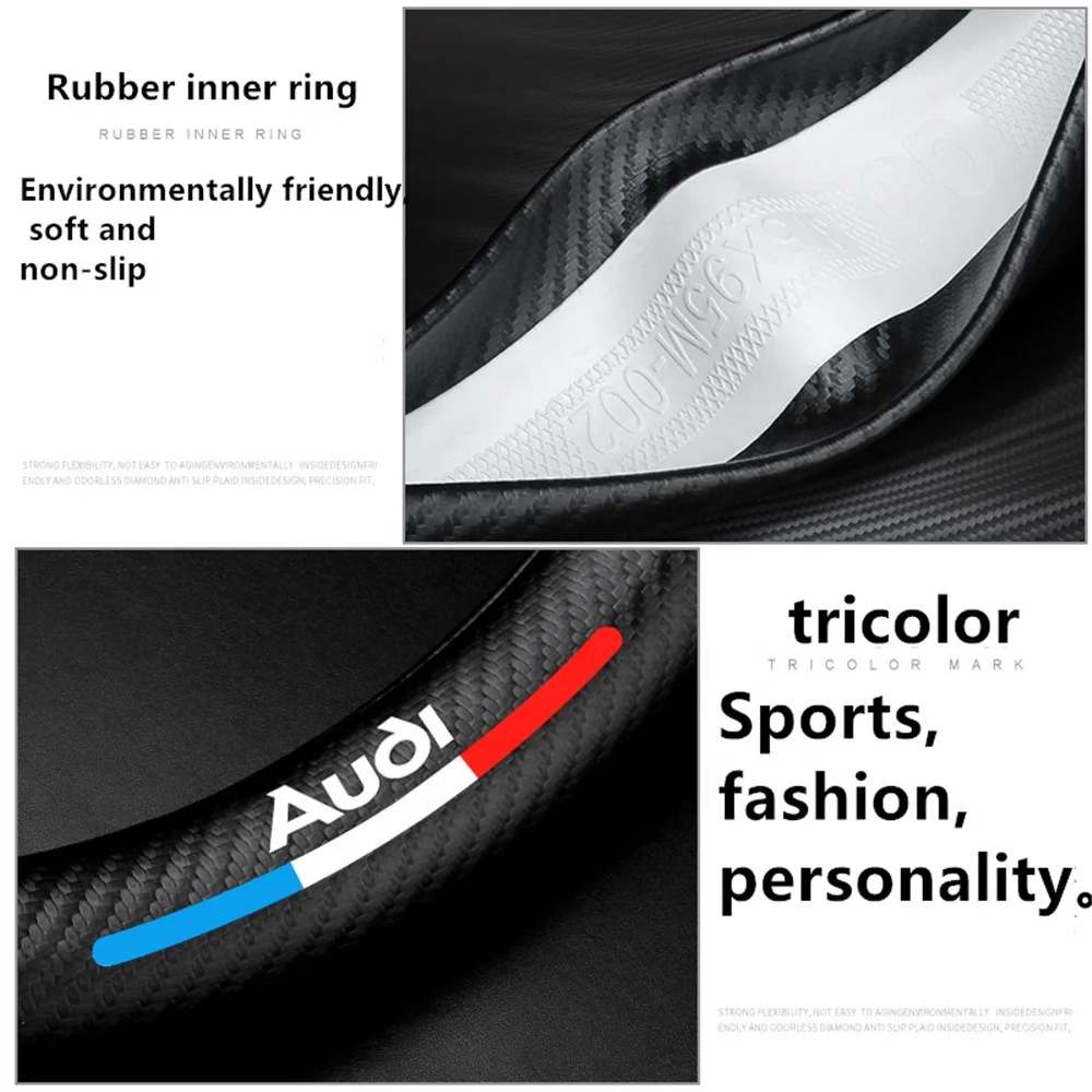 Car steering wheel cover genuine leather carbon fiber pattern special handle cover