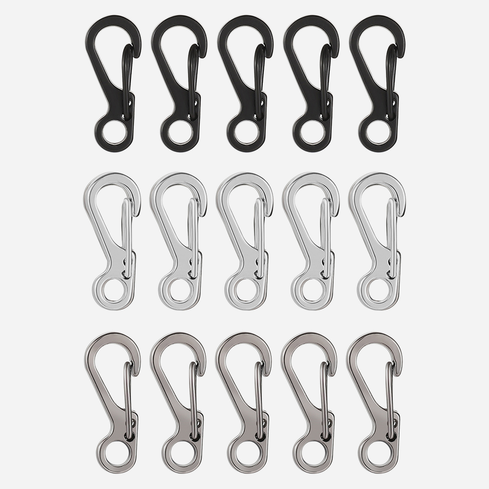 

5x Outdoor Carabiner Quick Hanging Key Chain Spring Hook Molle Clasp Buckle, Silver, 501 Original