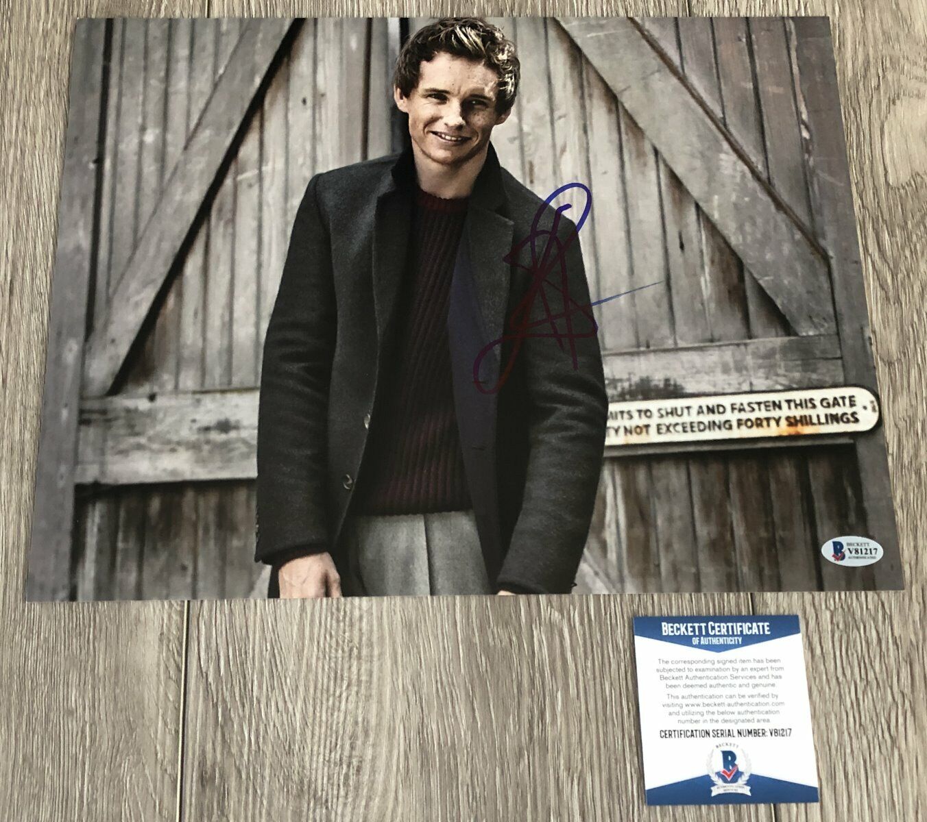 EDDIE REDMAYNE SIGNED FANTASTIC BEASTS 11x14 Photo Poster painting w/EXACT PROOF BECKETT BAS COA