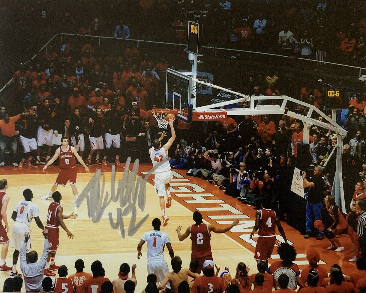 TYLER GRIFFEY HAND SIGNED 8x10 Photo Poster painting ILLINOIS BASKETBALL GAME WINNER AUTO COA